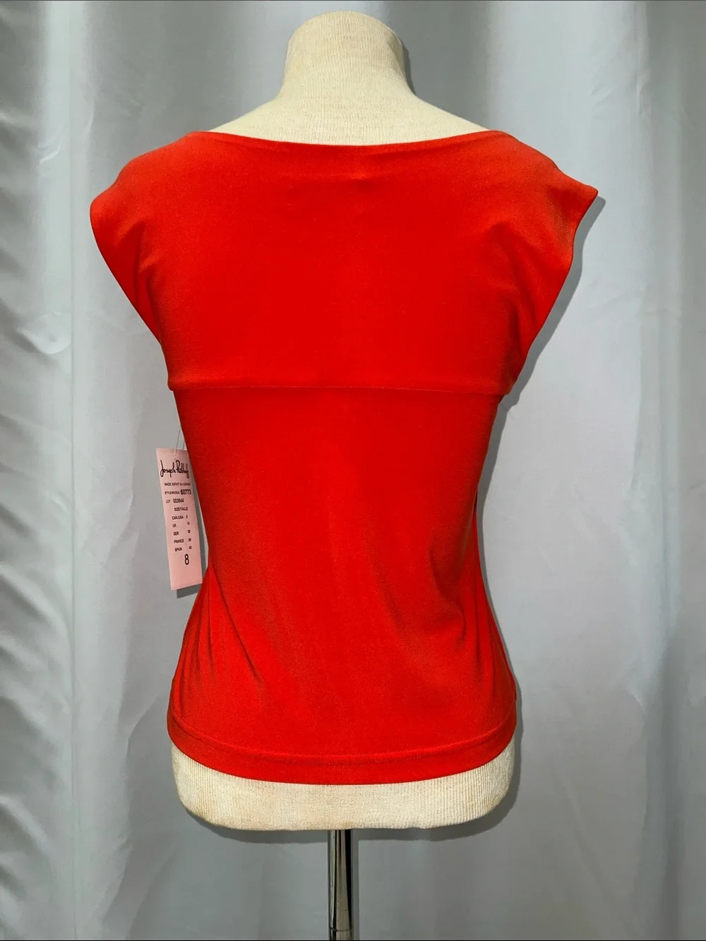 Joseph Ribkoff Bright Red-Orange Square-Neck Tank - Picture 2 of 9